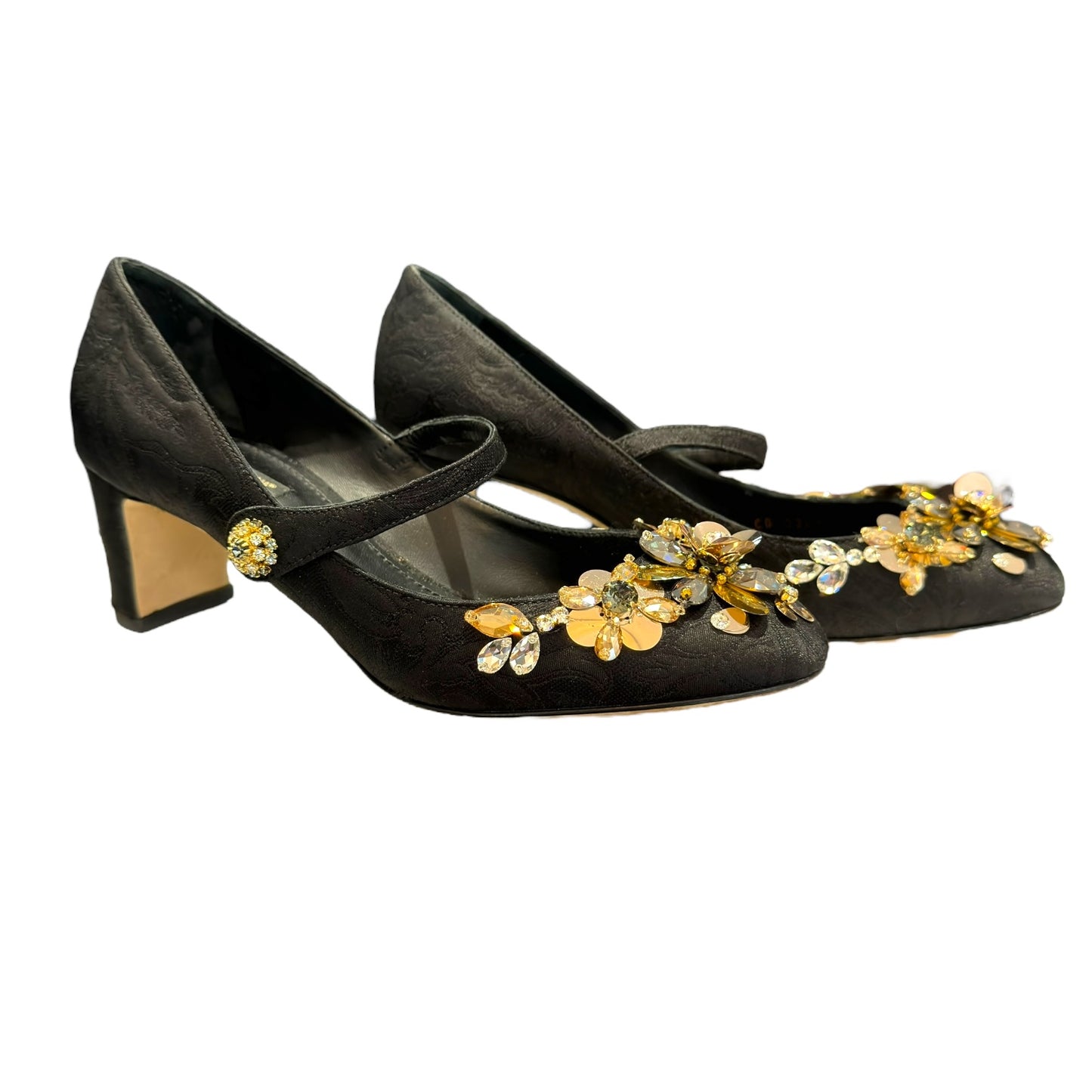 Dolce and Gabbana Black Embellished Heels - 7