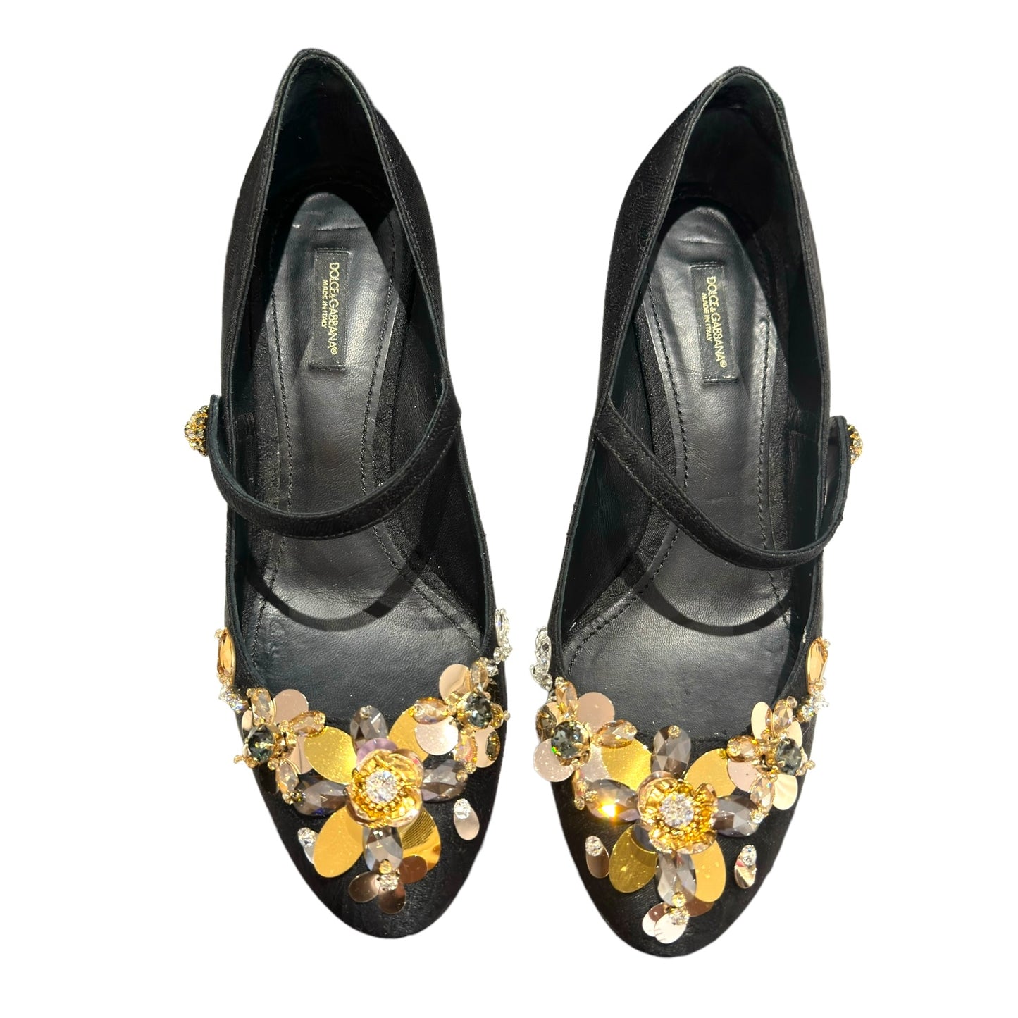 Dolce and Gabbana Black Embellished Heels - 7