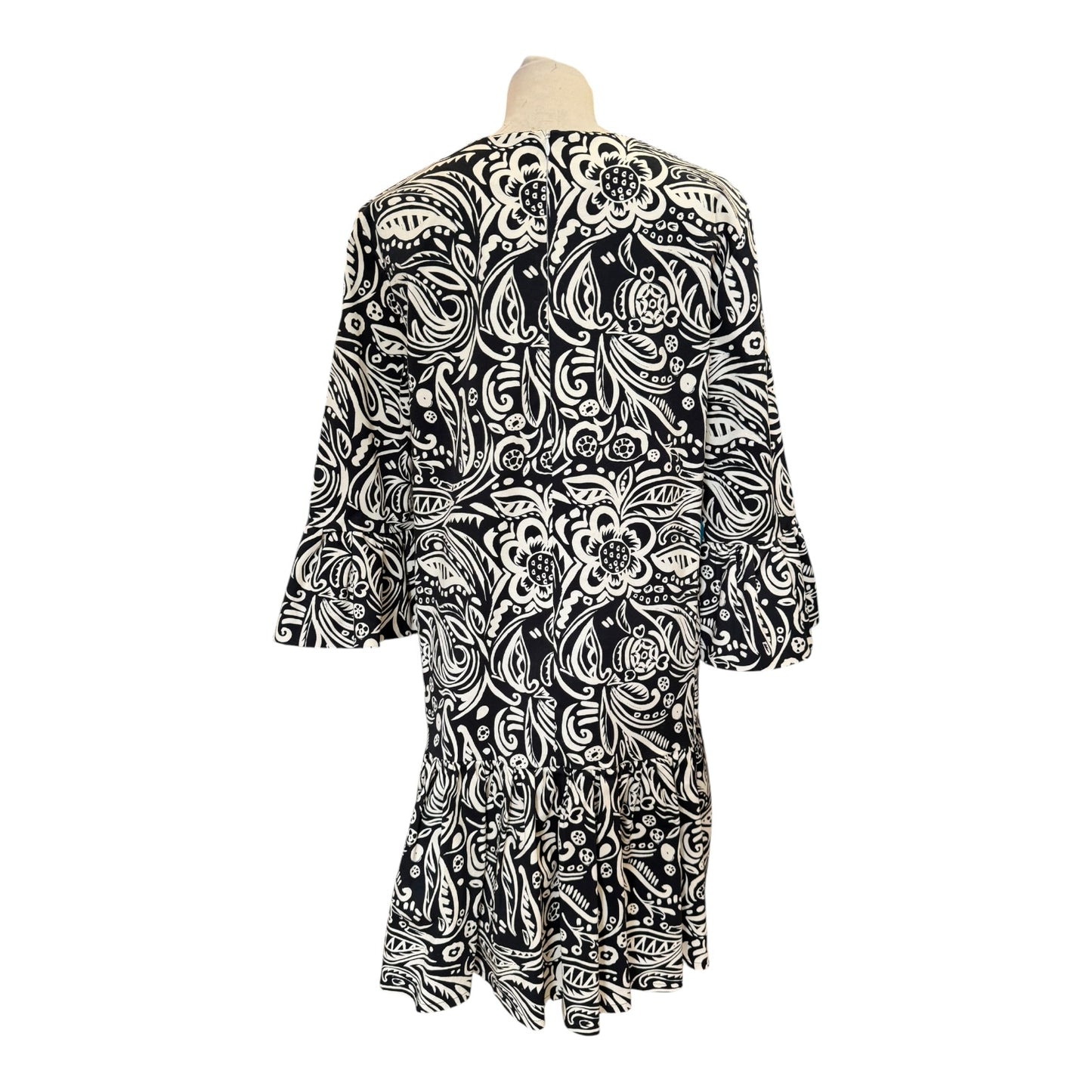 DoubleJ Black and Cream Patterned Dress - 12
