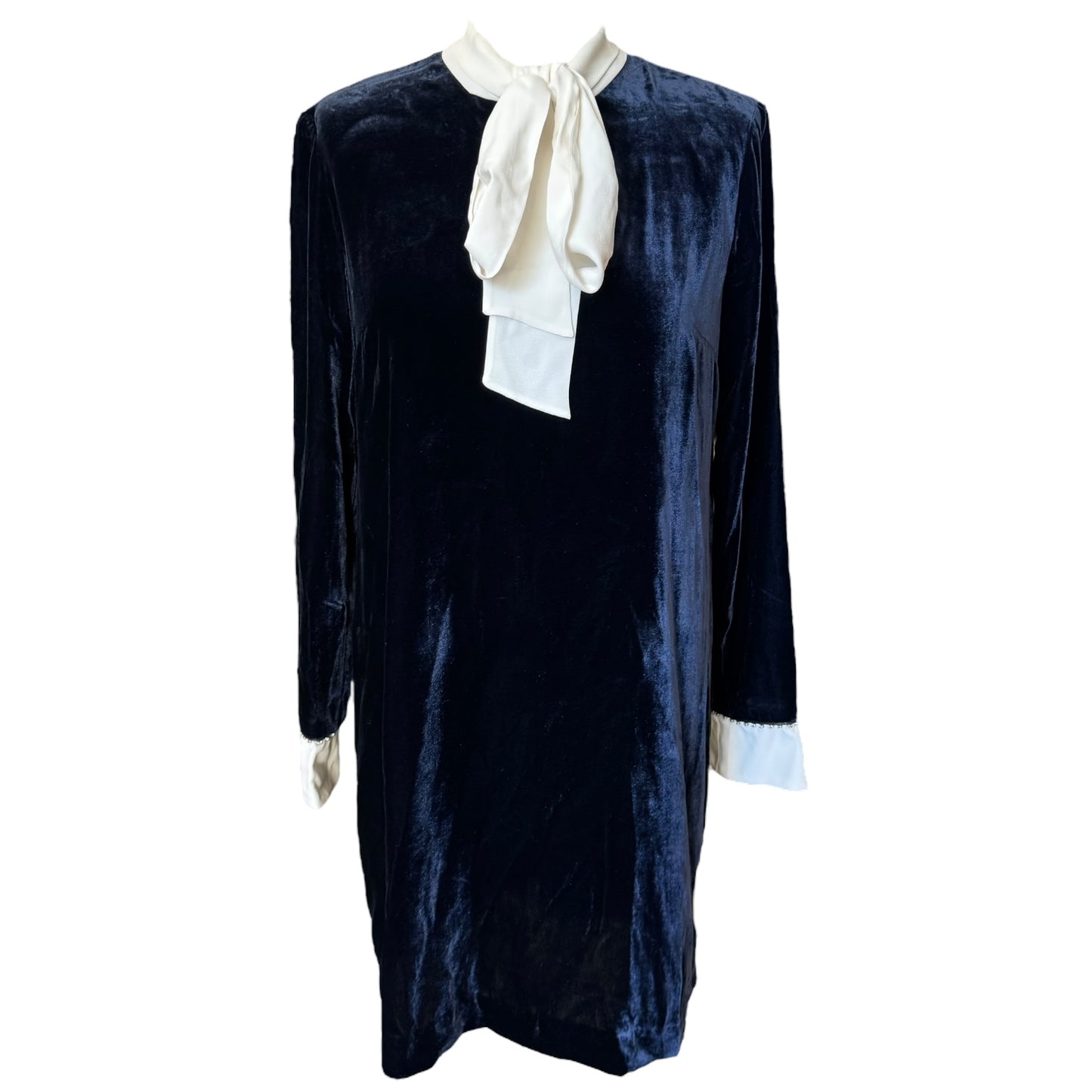 Sandro Navy Velvet Dress - 10