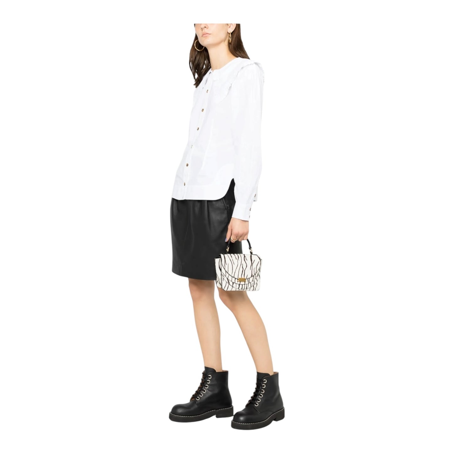 Ganni White Oversized Collar Shirt - 12