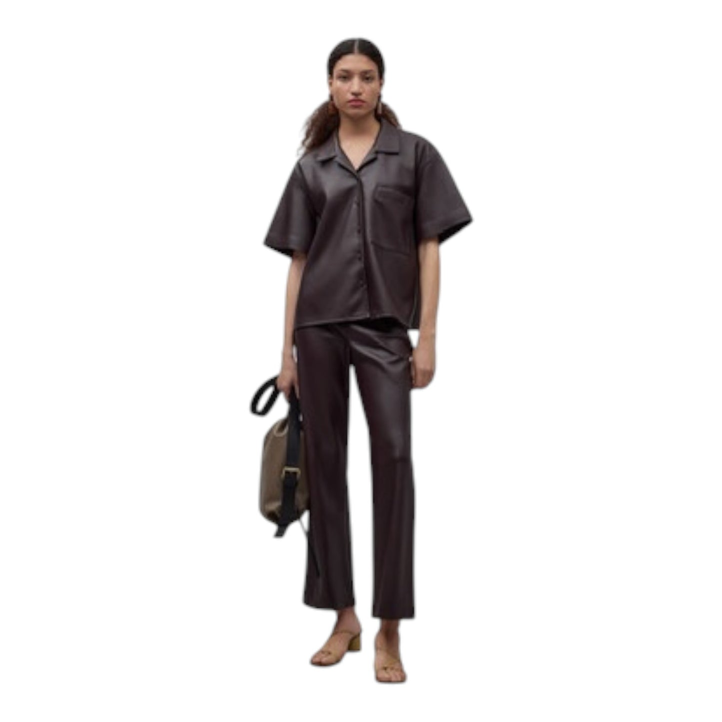 Adolfo Dominquez Maroon Pleather Two Piece - 10/12