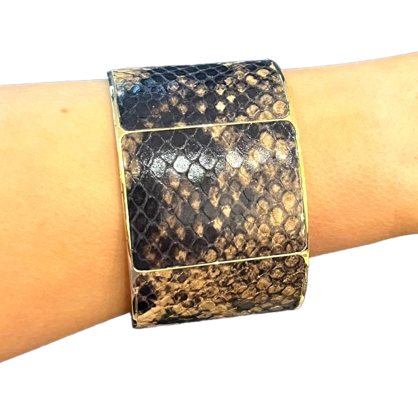 Aspinal Leather and Gold Cuff