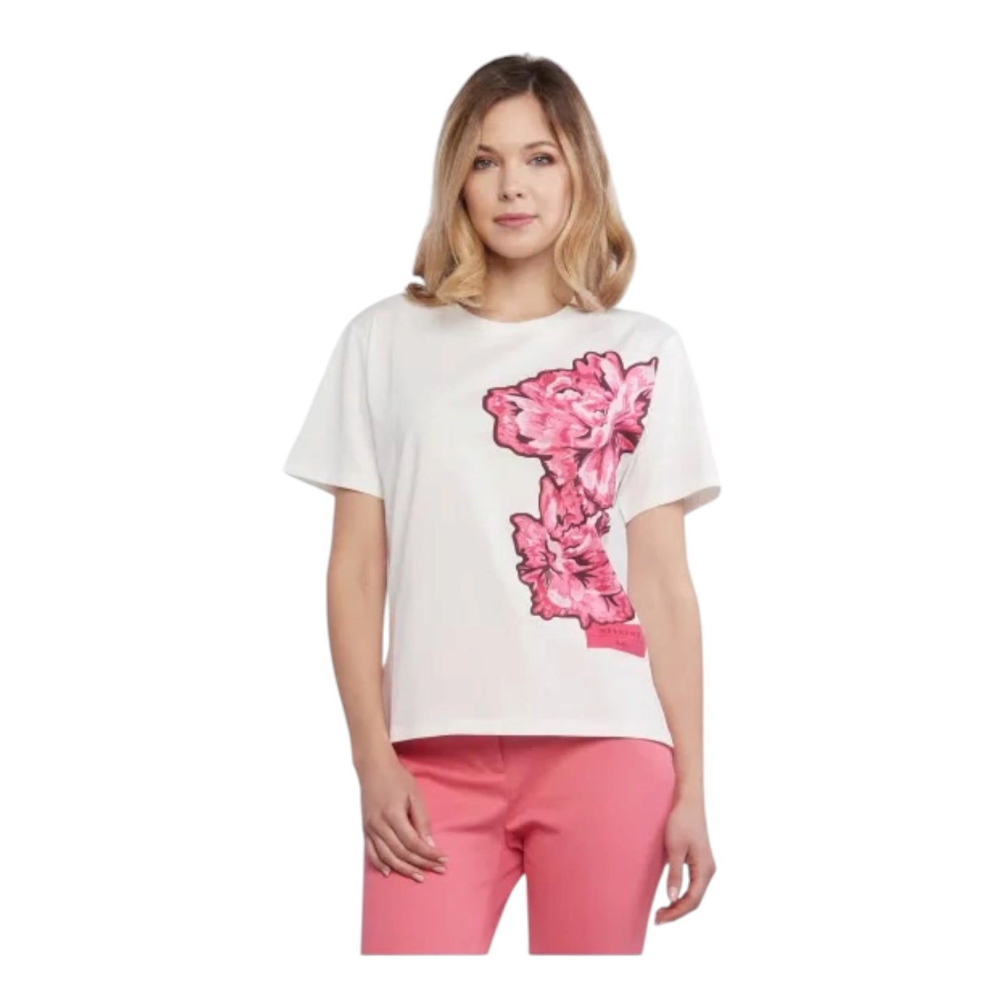Weekend Max Mara Volume White Floral T-Shirt - 12 - NEW