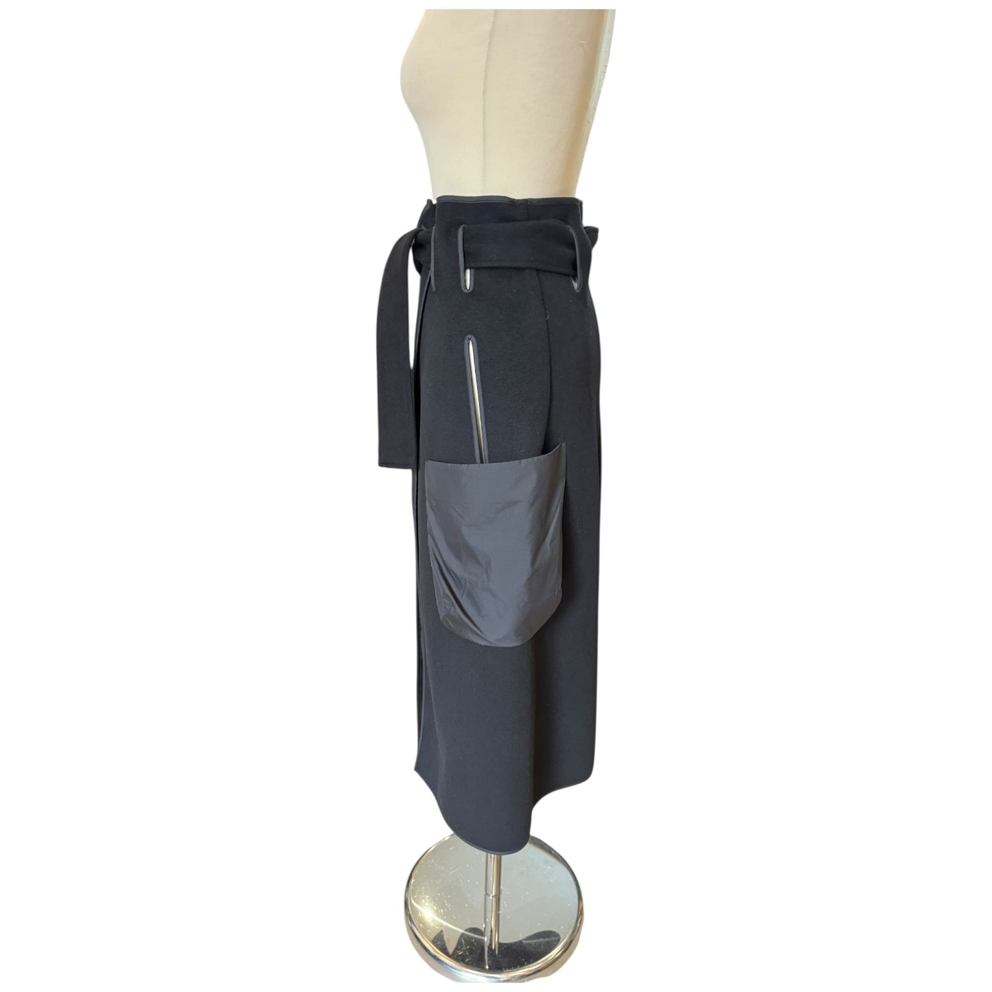 COS Black Double Faced Wool Hybrid Skirt - 10