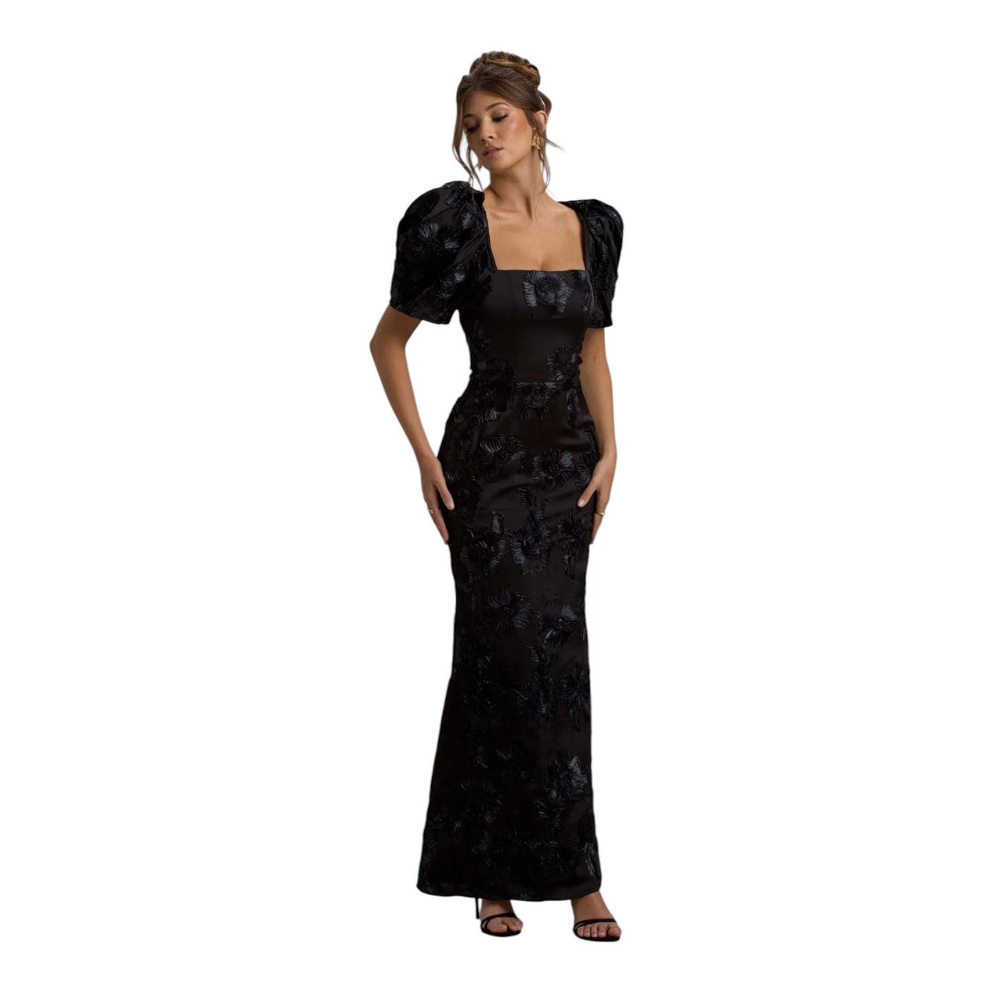 Club L London Marilla Black Floral Dress - 10 & 12 - NEW