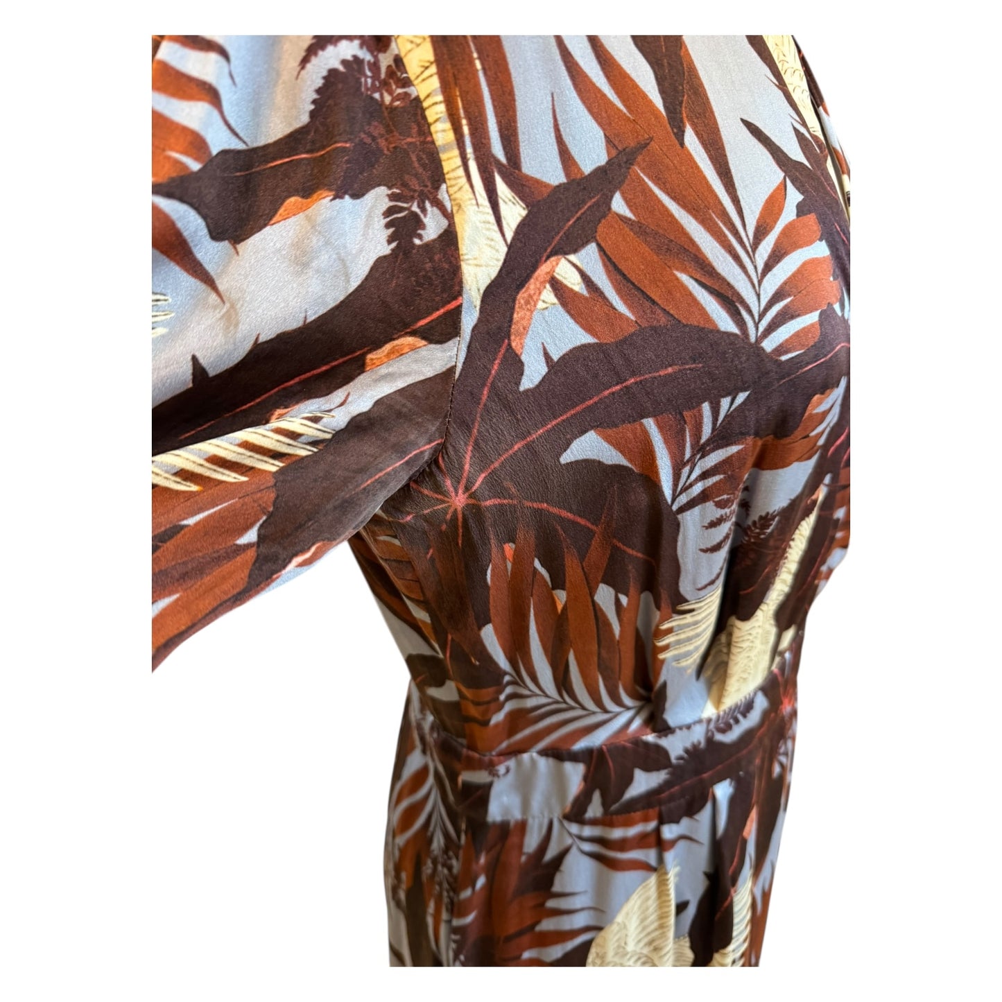 Erdem Blue and Burgundy Florence Silk Dress - 12