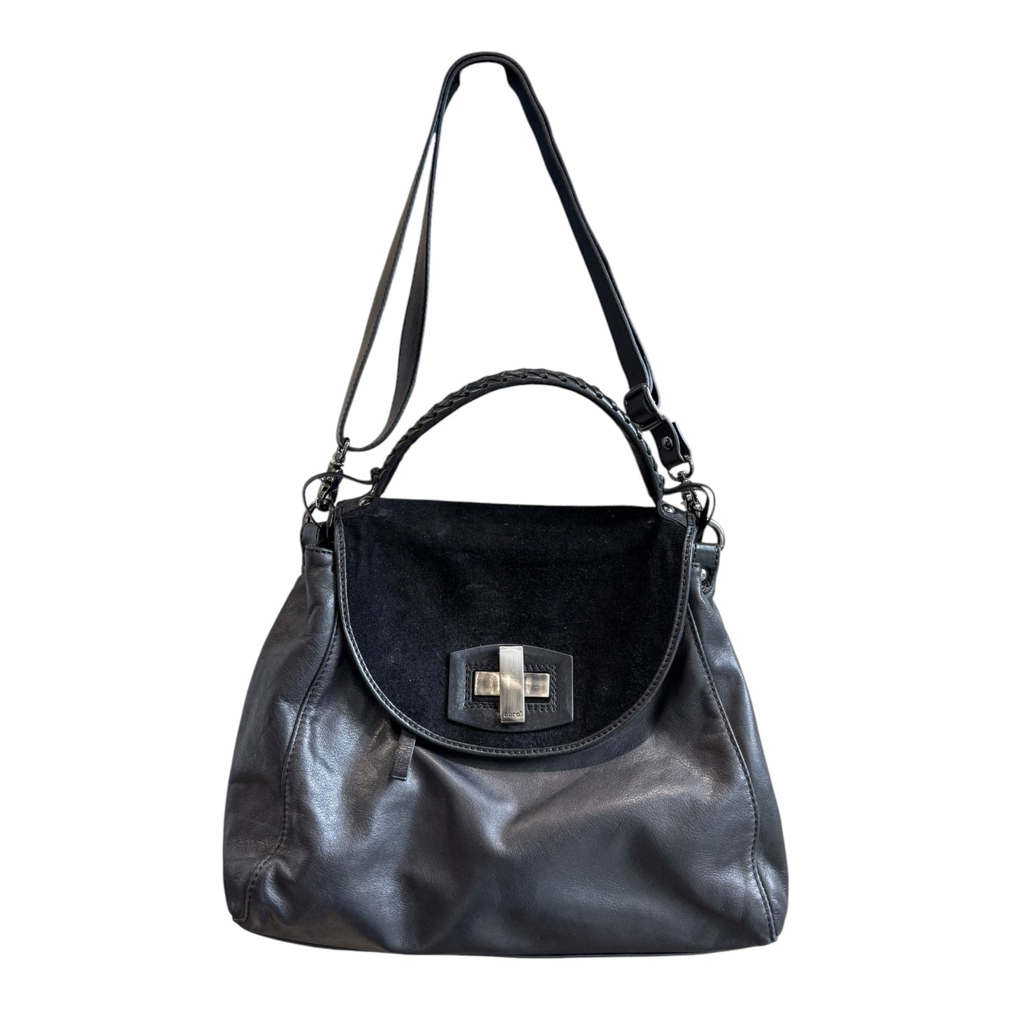 Abro Black Suede and Leather Bag
