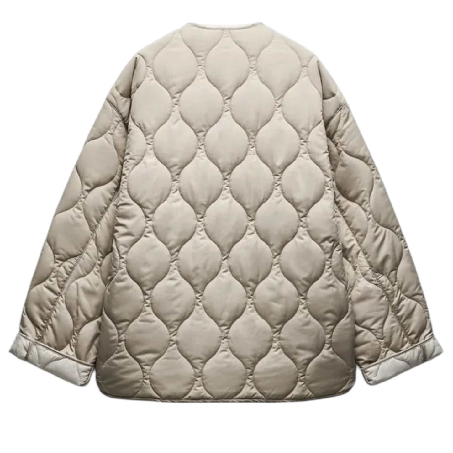 Zara Water Repellent Beige Quilted Jacket - 10/12