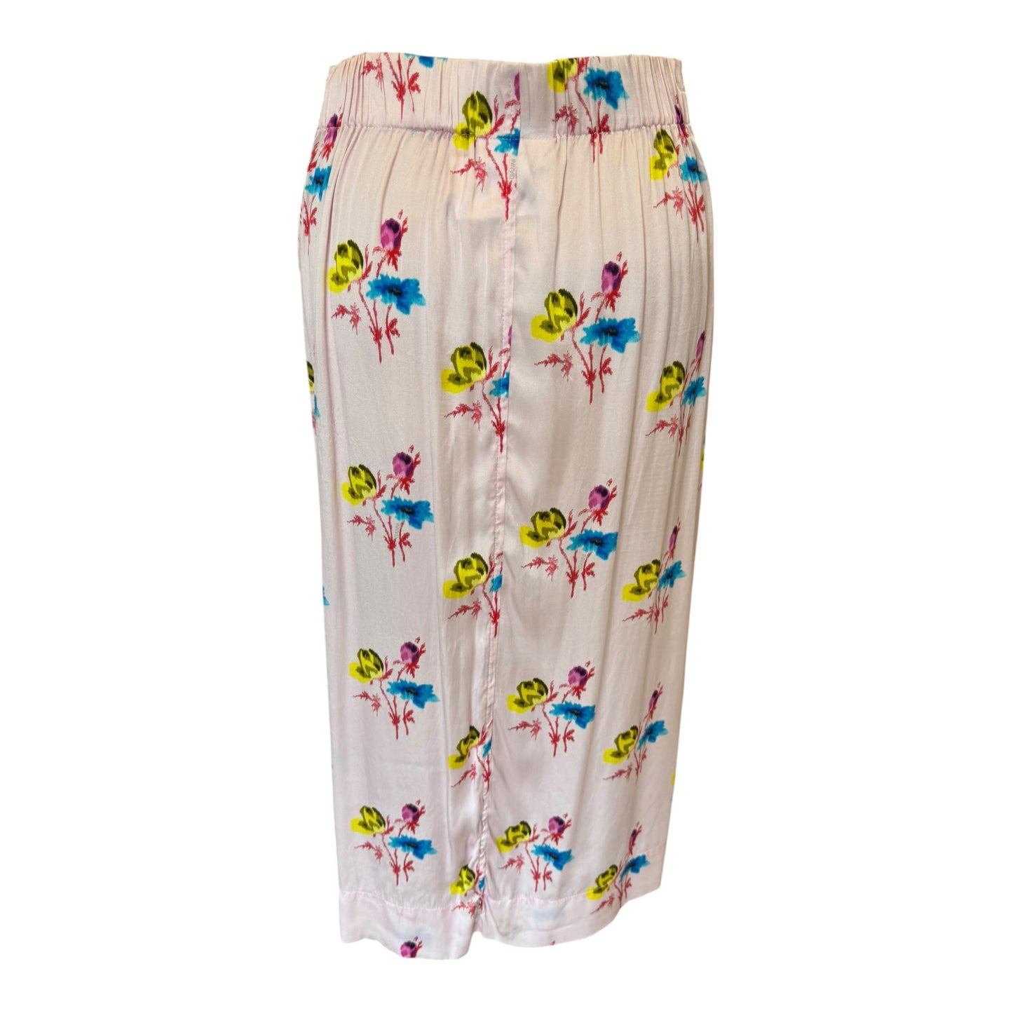 Ganni Pink Silk Floral Midi Skirt - 10