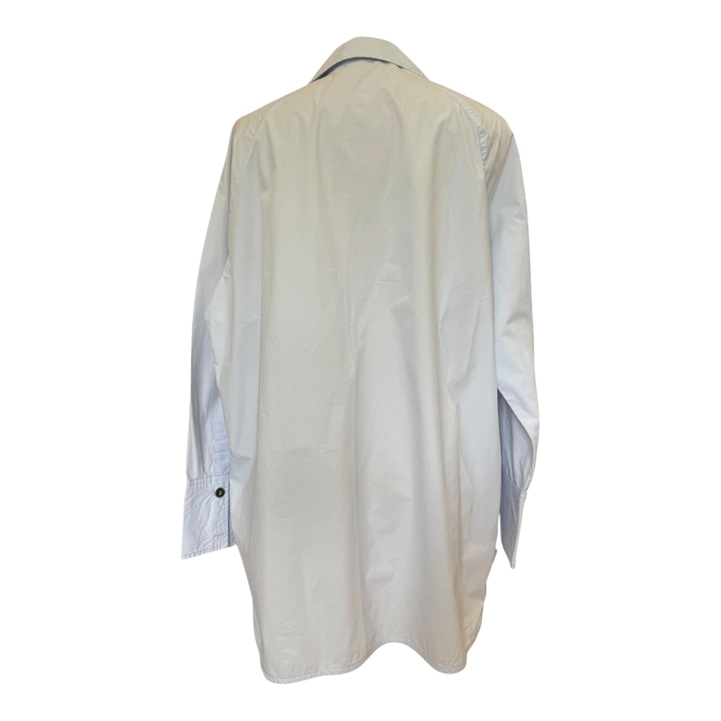 Ganni Blue Oversized Shirt in Cotton Poplin - 12