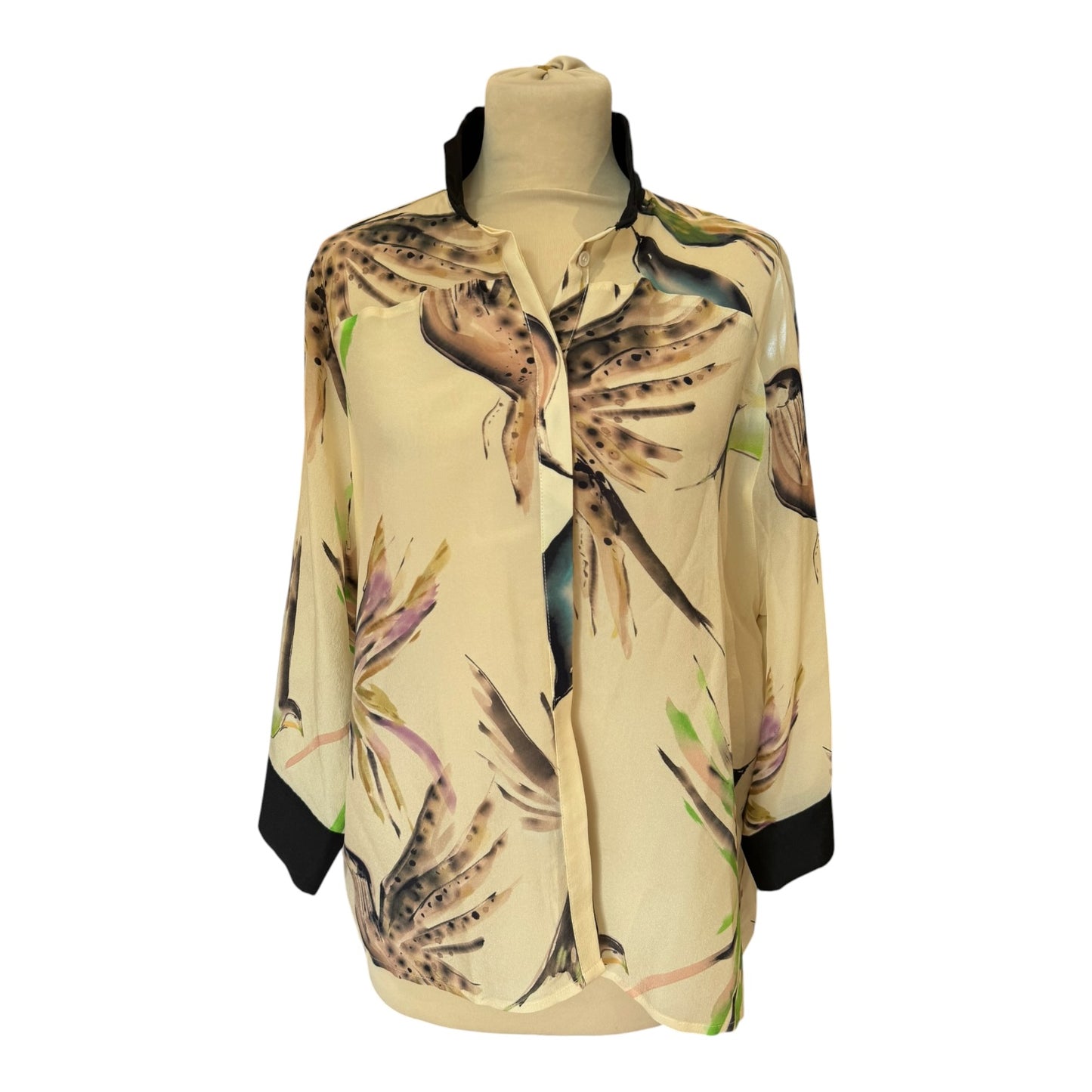 Psophia Cream Floral Kimono Blouse - 12/14