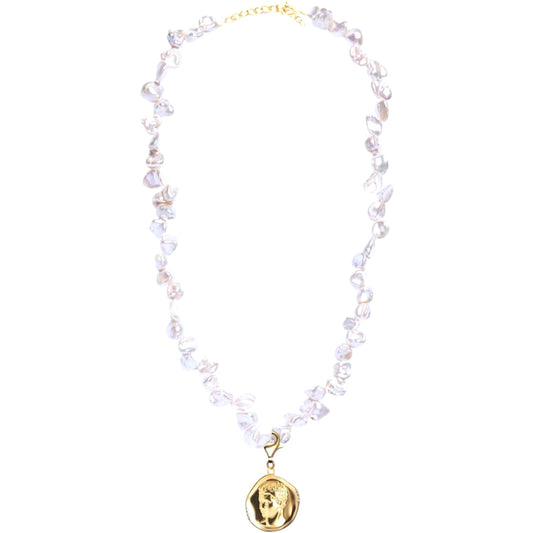 Hermina Athens Hermis Lustre Clip On Flower Pearl Necklace