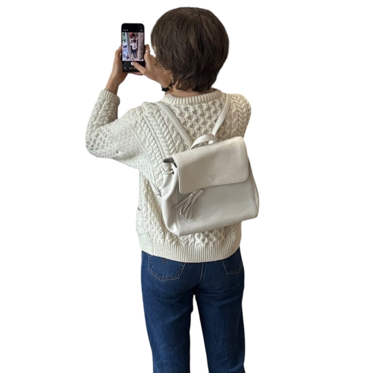 Osprey Cream Leather Backpack