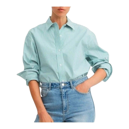 Everlane Green Stripe Shirt - 12
