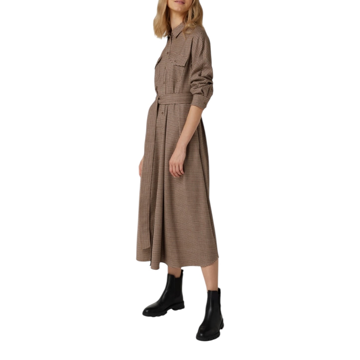 Weekend Max Mara Brown Check Shirt Dress - 6/8