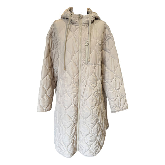Riani Beige Quilted Hooded Coat - 14