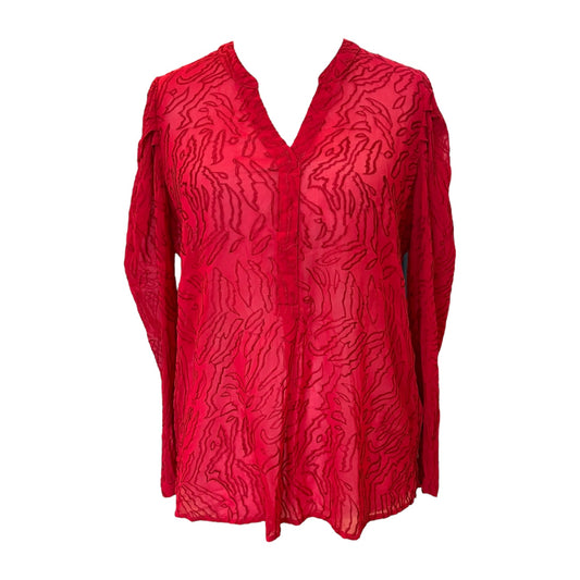 All Saints Red Textured Blouse