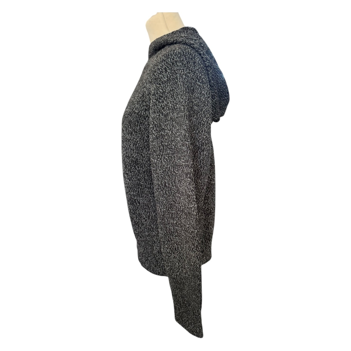 Joseph Black Marl Merino Wool Hoodie - 12