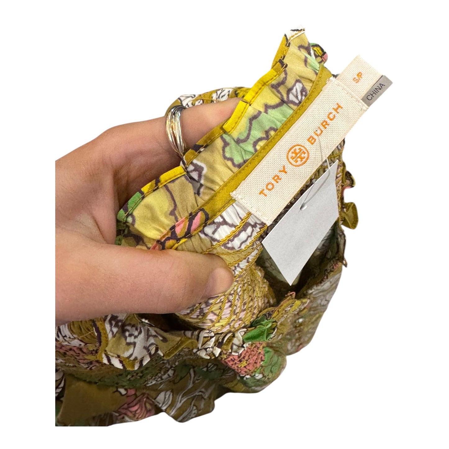 Tory Burch Mustard Floral Tie Dress - 10