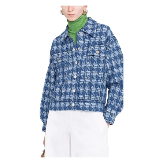 Sandro Blue Tweed Cardigan - 8 (Oversized)