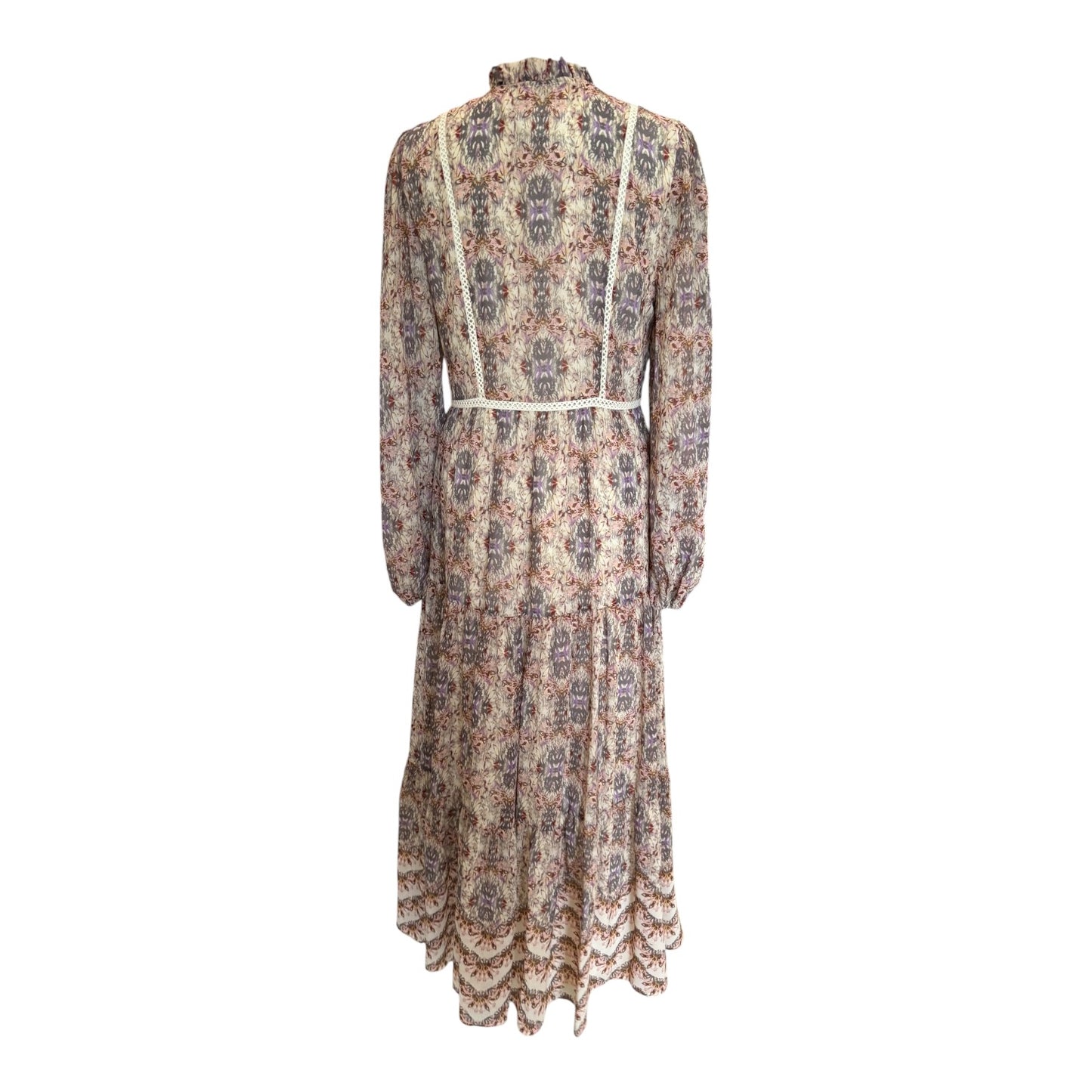 Mint Velvet Abstract Print Tiered Maxi Dress - 12 - NEW