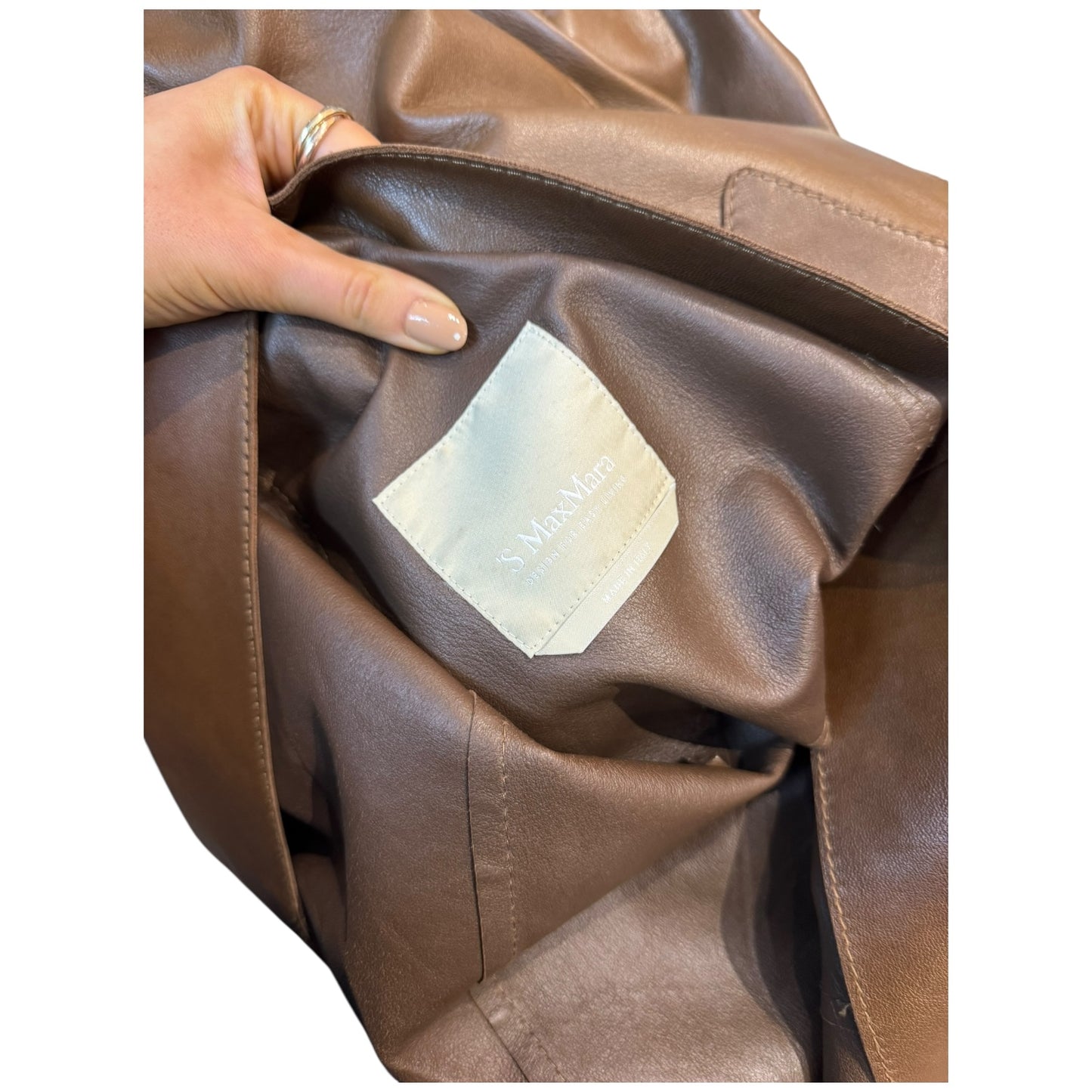 'S Max Mara Brown Leather Jacket - 12