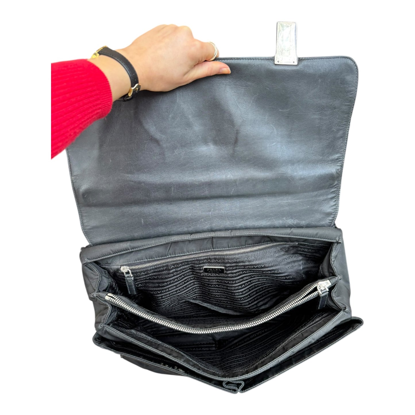 Prada Leather and Nylon Briefcase