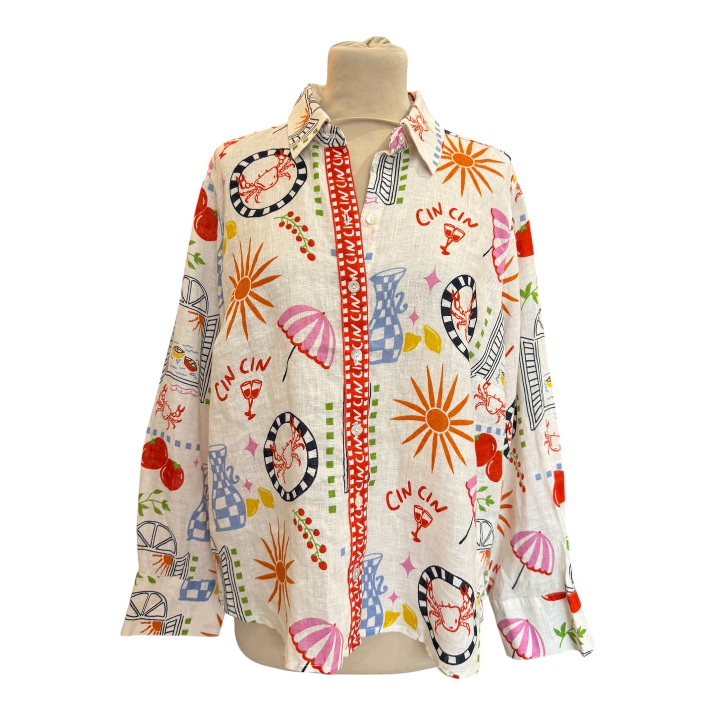 Cynthia Rowley Linen Patterned Top - 18/20 - NEW
