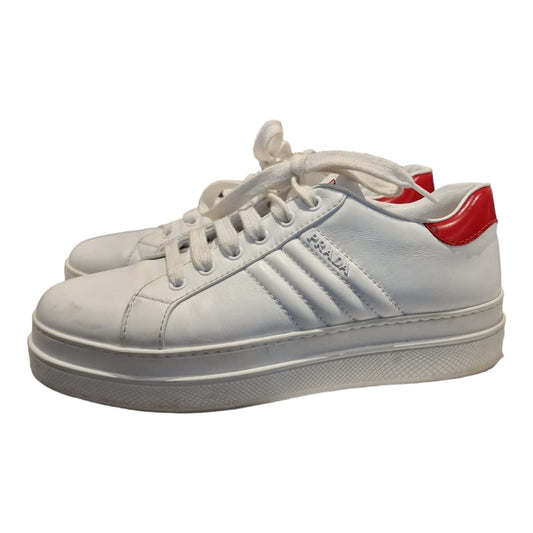 Prada White and Red Trainers