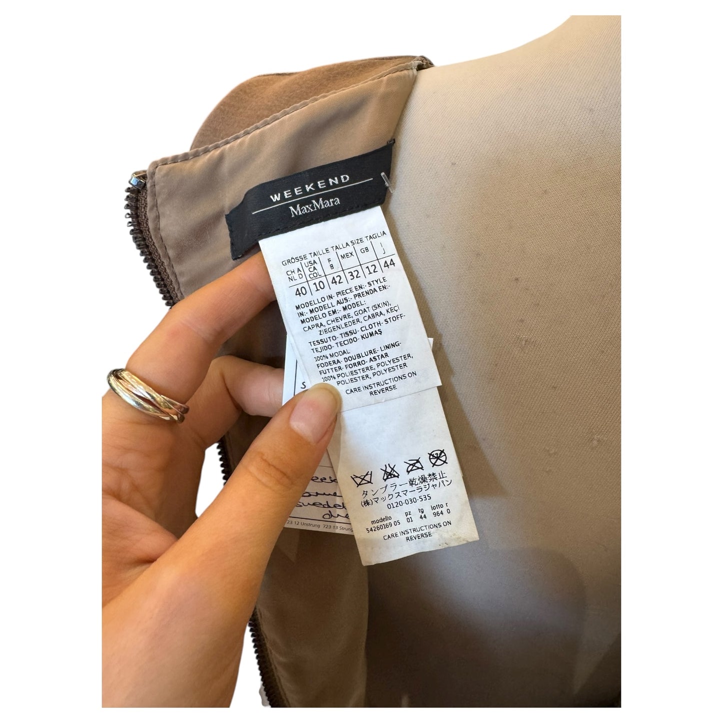 Weekend Max Mara Camel Suedette Dress - 12