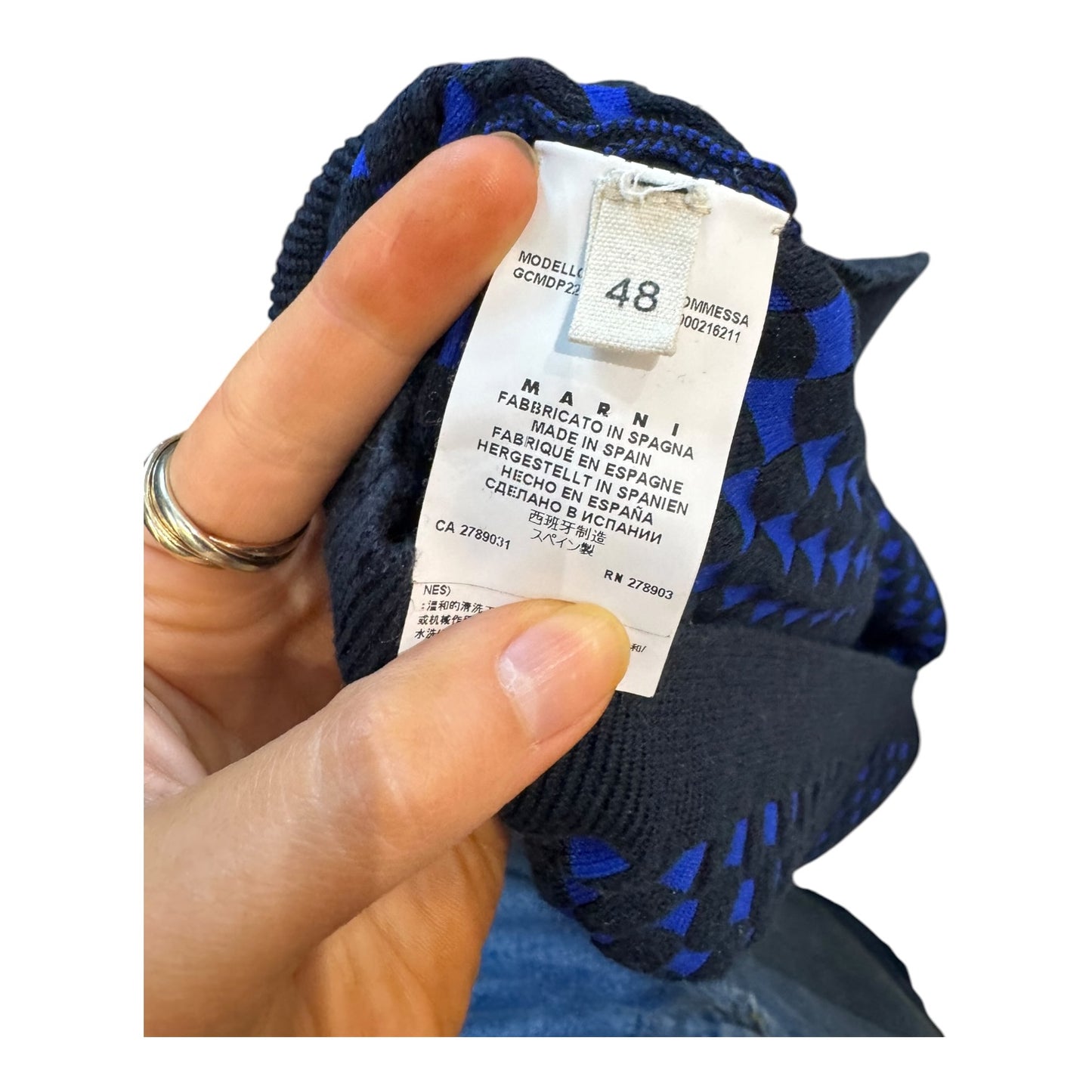 Marni Blue and Navy Check Jumper - 14/16