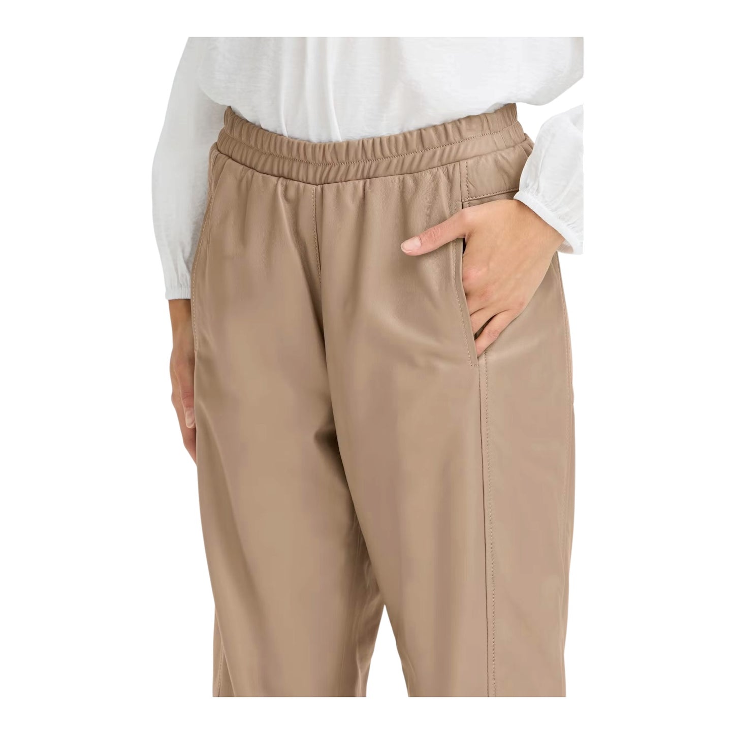 Fransa Taupe Leather Two Piece - 10 - NEW