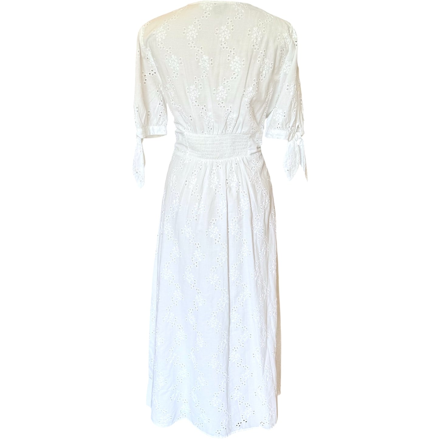 Nobody's Child White Plain Alexis Midi Dress - 14 - NEW
