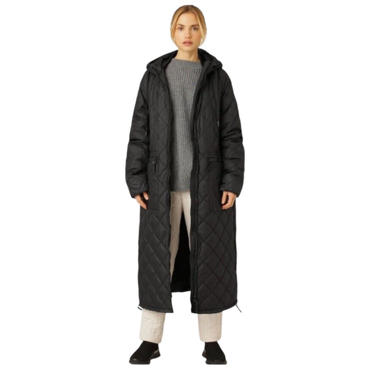 Ilse Jacobsen Black Padded Long Coat - 12
