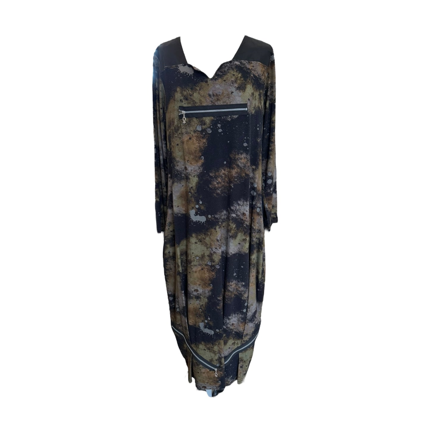 My Soul Khaki and Black Dress with Snood - 12