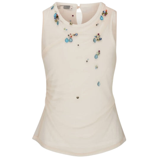 Dorothee Schumacher Sparkling Touch Ivory Beaded Top - 10