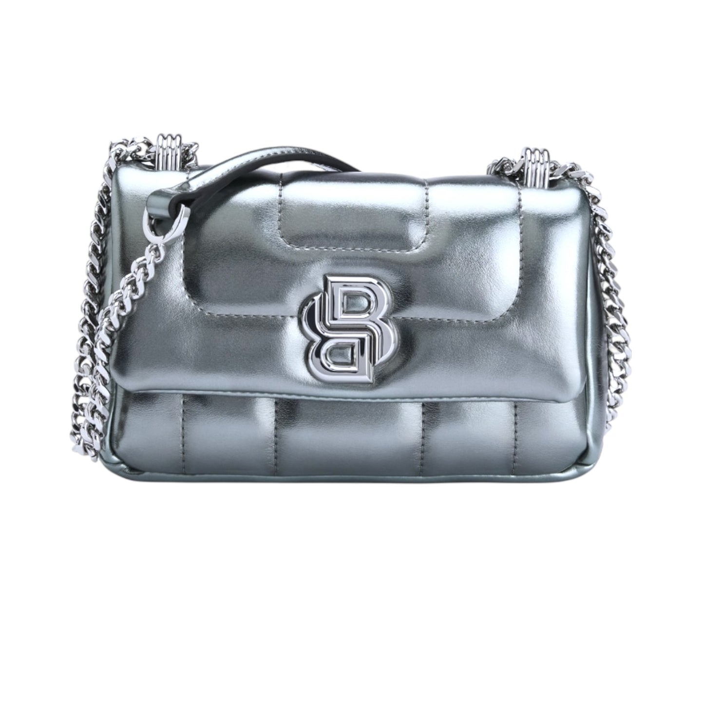 Boss Silver Shoulder Bag with Double B Logo