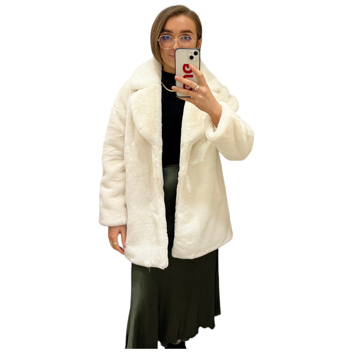 NEW James Lakeland White Fluffy Coat