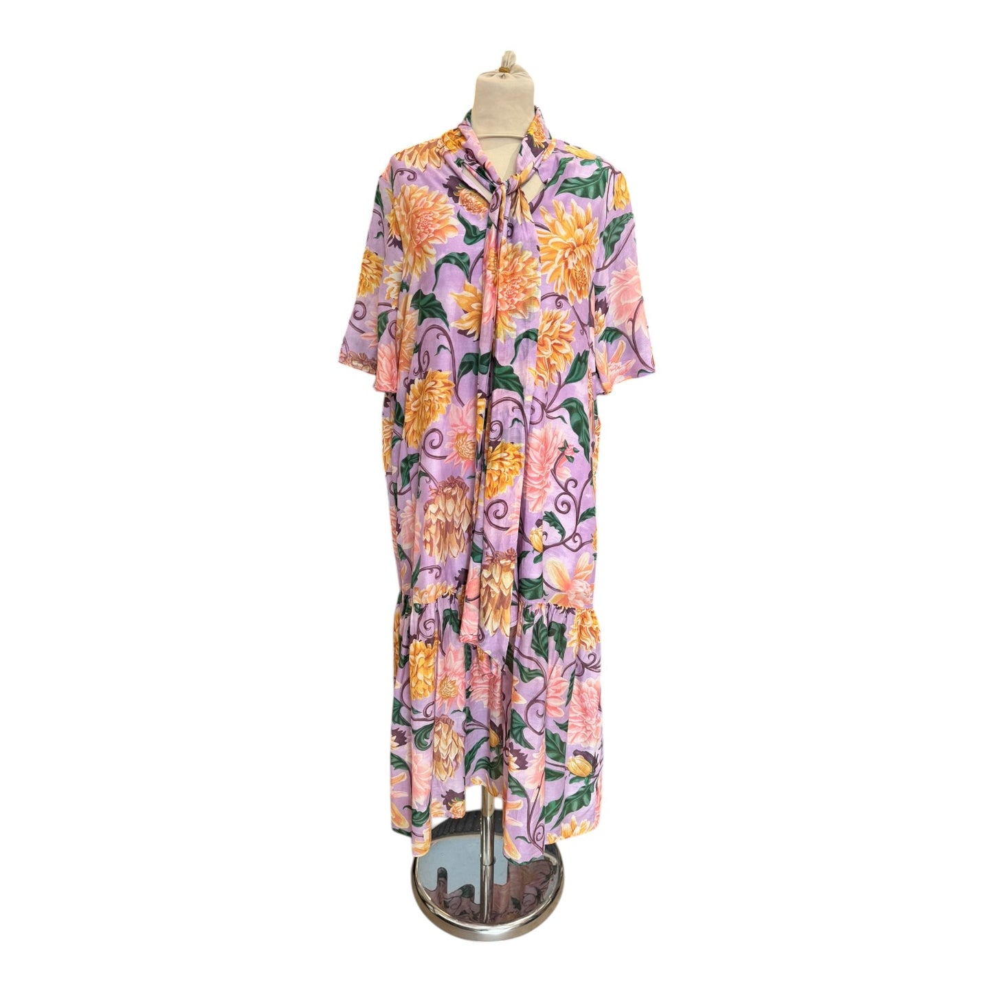 Gant Dahlia Print Maxi Dress in Cotton and Silk - 12