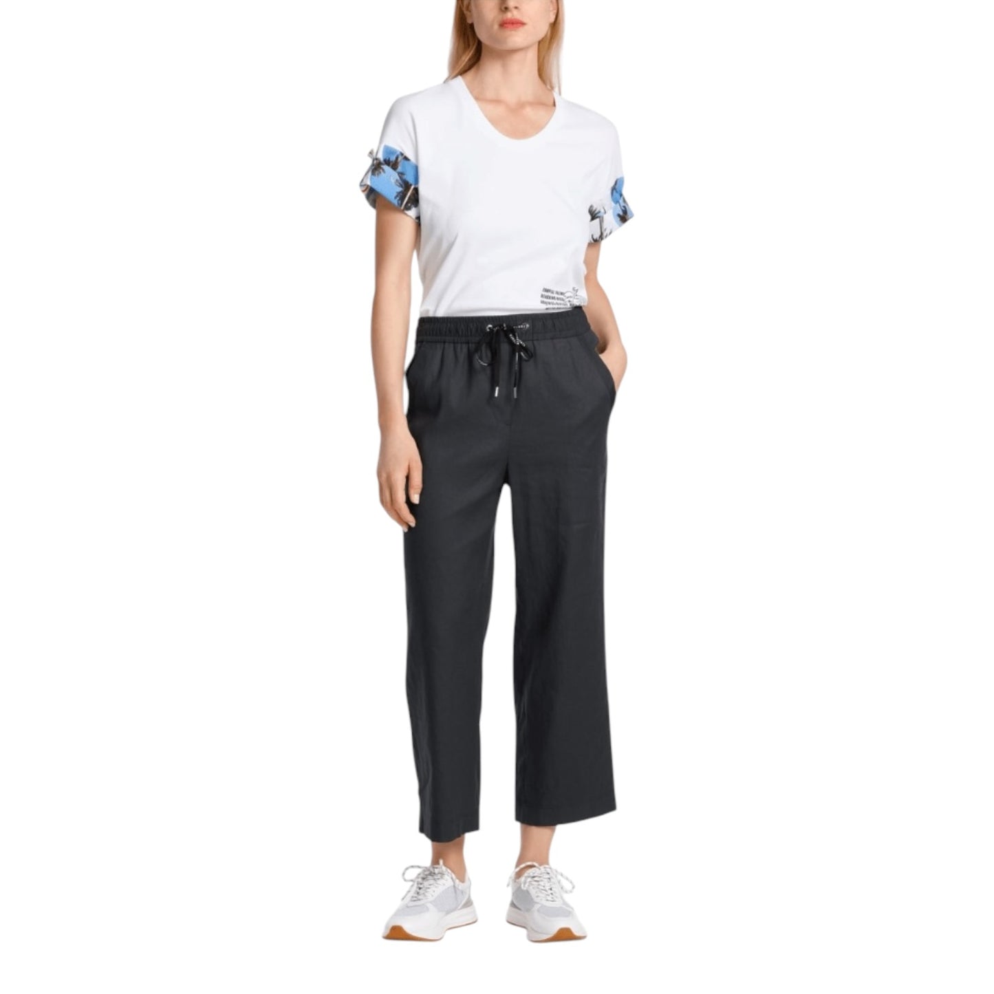 Marc Cain Sports Midnight Blue Wusu Linen Trousers - 10/12