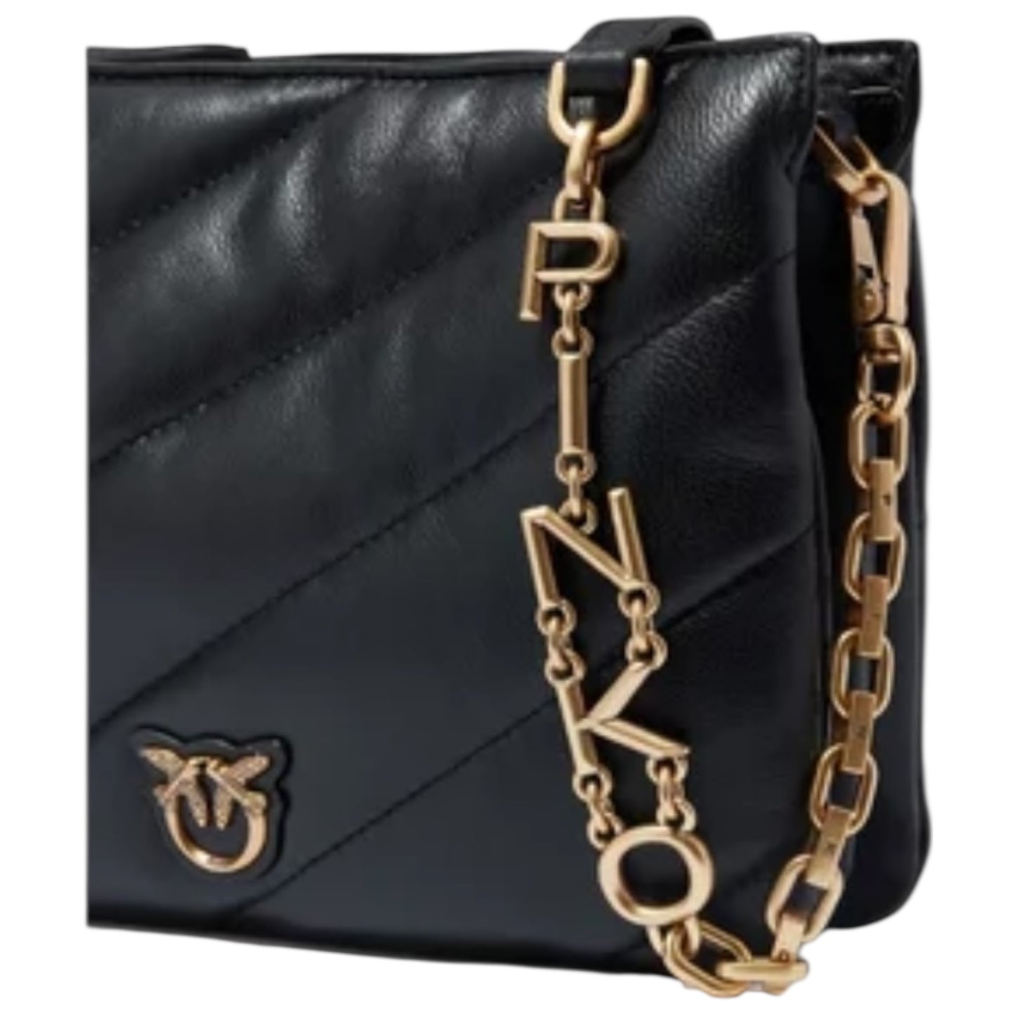 Pinko Mini Puff Bag with Spellout Detachable Crossbody Strap
