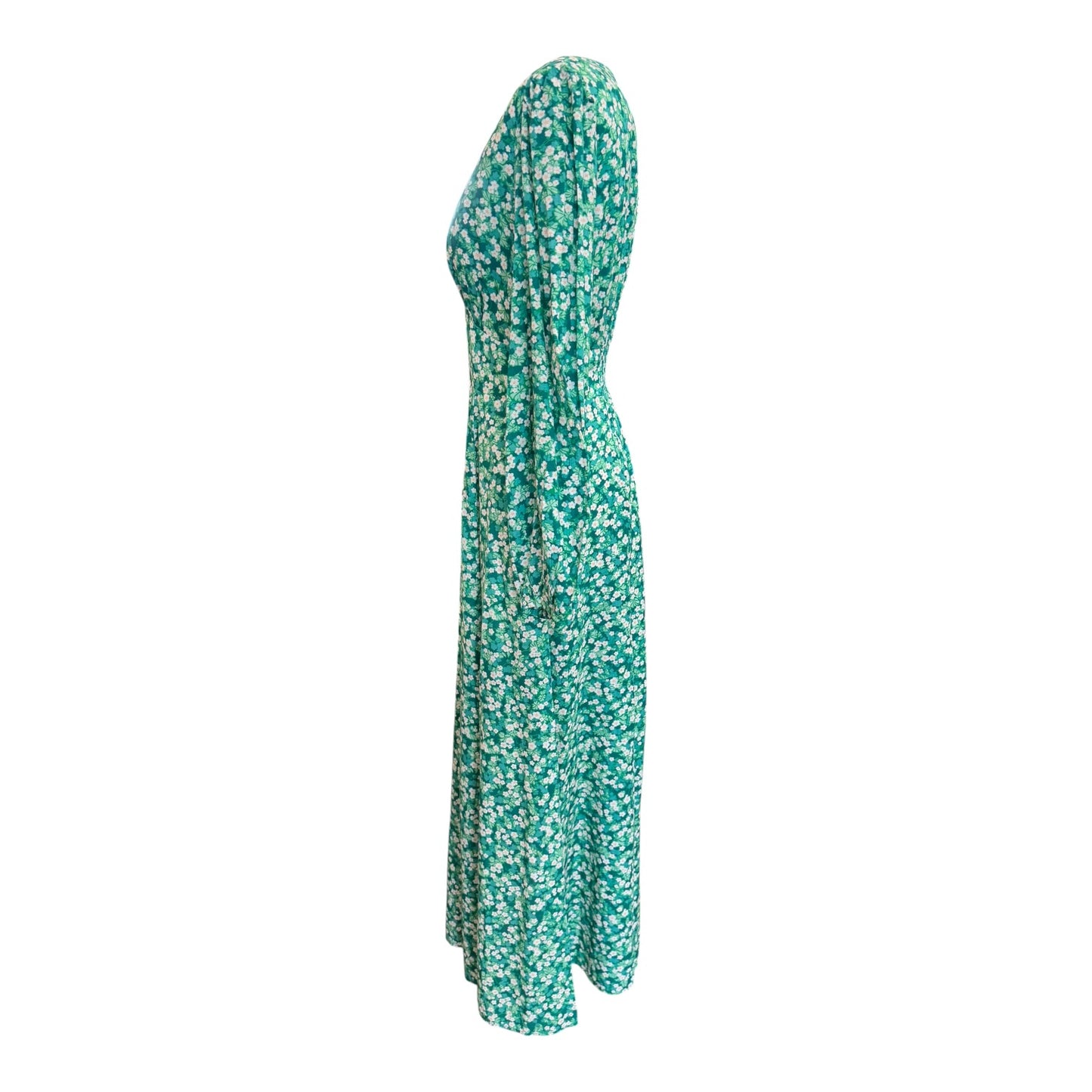 Cefinn Cora V Neck Dress in Green Blossom - 12