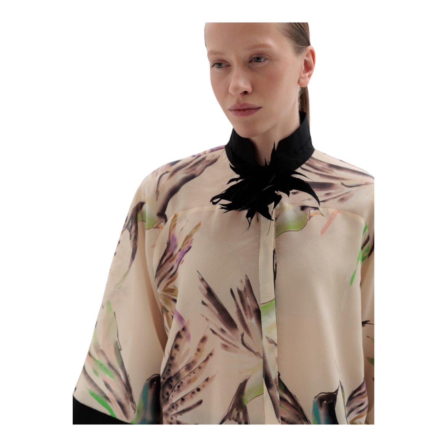 Psophia Cream Floral Kimono Blouse - 12/14
