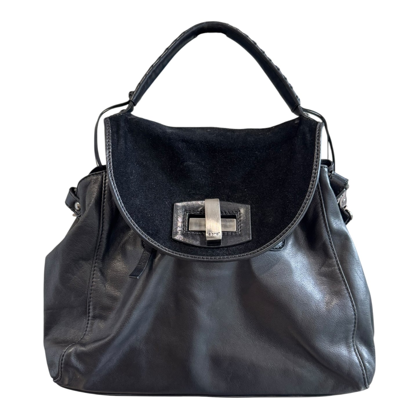 Abro Black Suede and Leather Bag