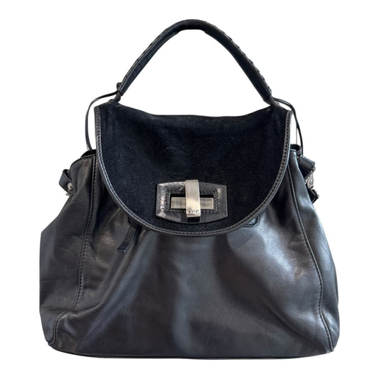 Abro Black Suede and Leather Bag