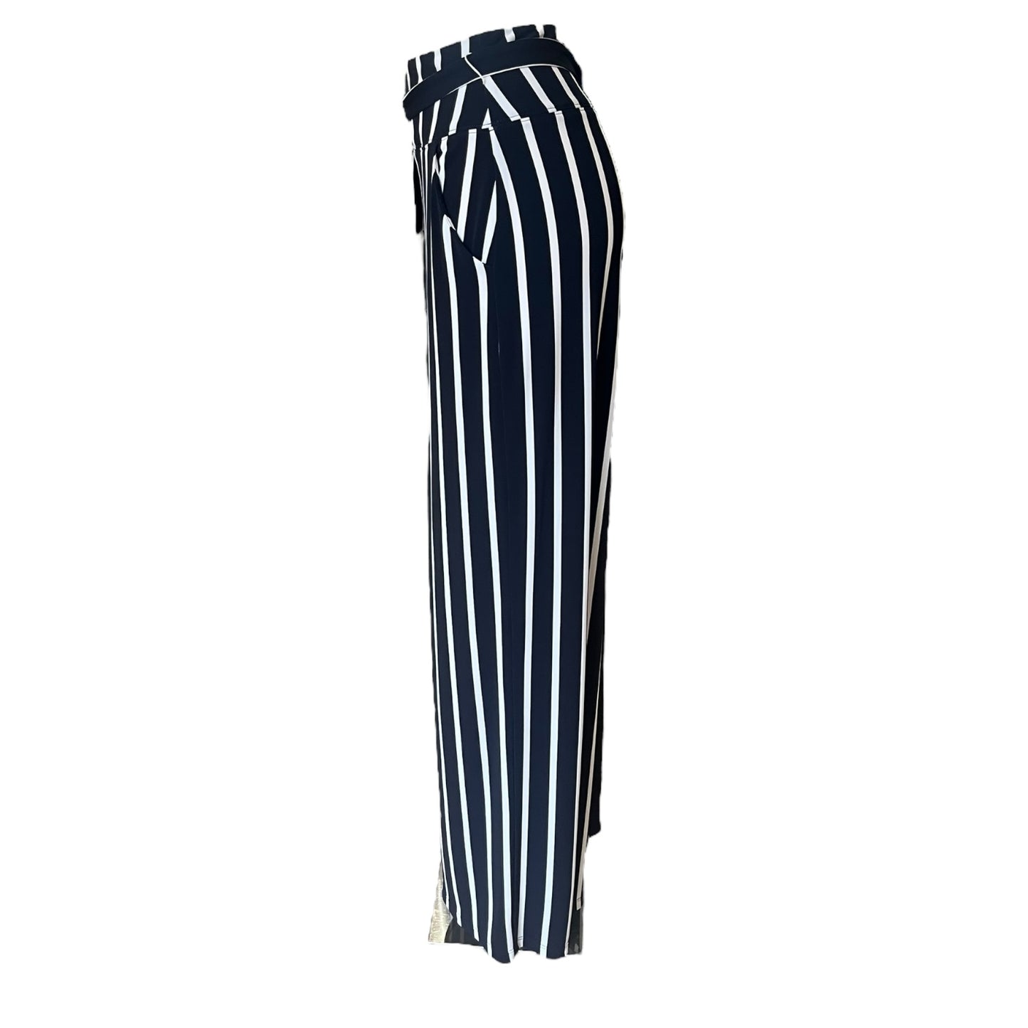 Joseph Ribkoff Navy Stripe Wide Leg Trousers - 16