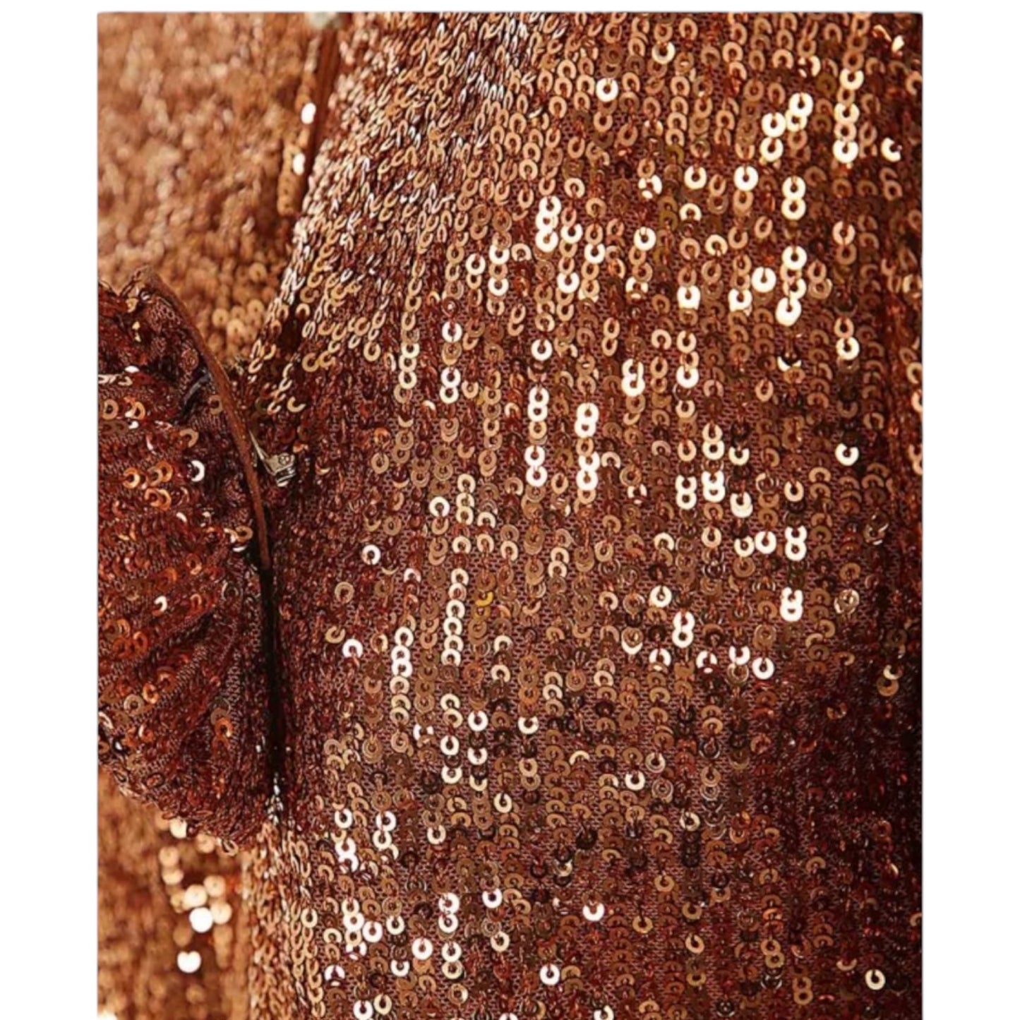 Blugirl Bronze Sequin Bomber Jacket with Rosette - 10