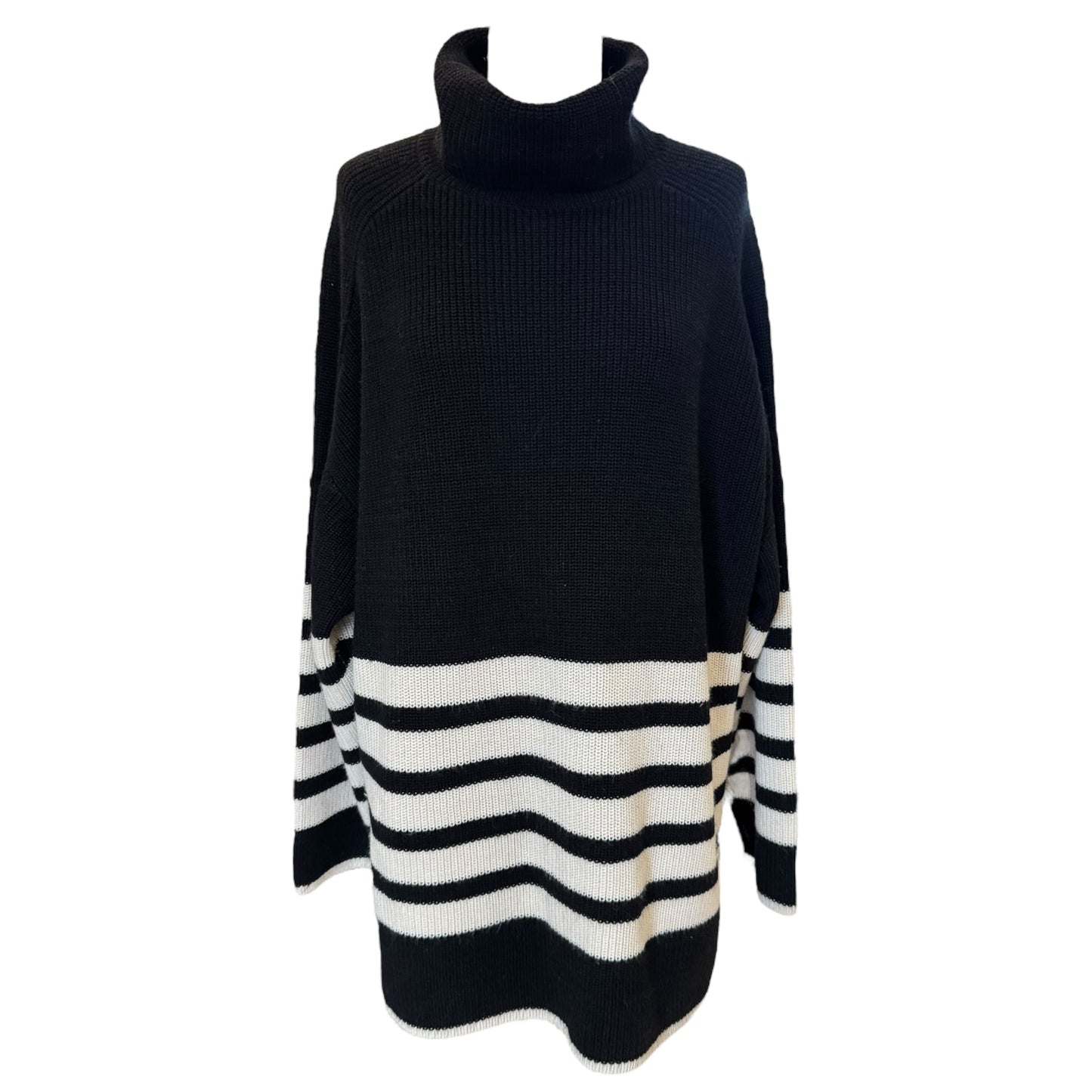 COS Black and White Roll-Neck Jumper - 14