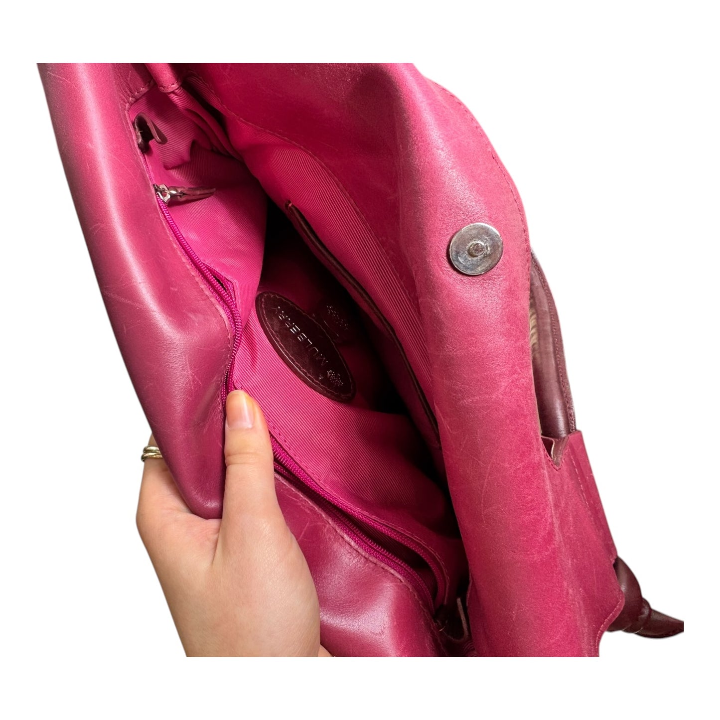 Mulberry Dark Pink Saddle Bag